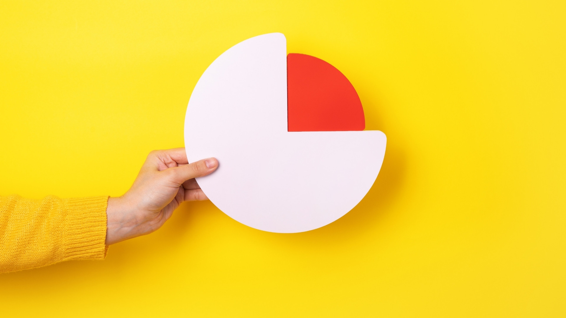 pie chart in yellow background