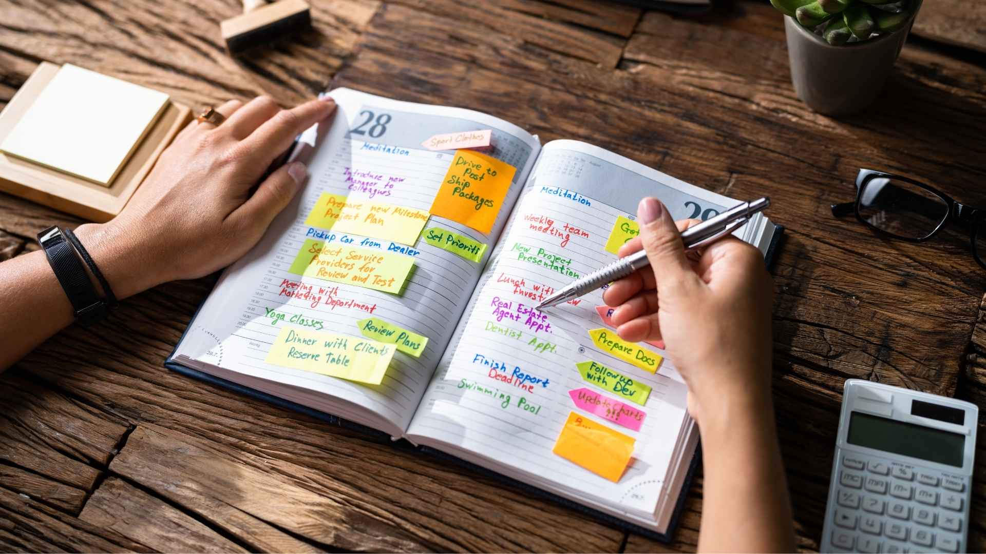 planner complete with schedule and agenda