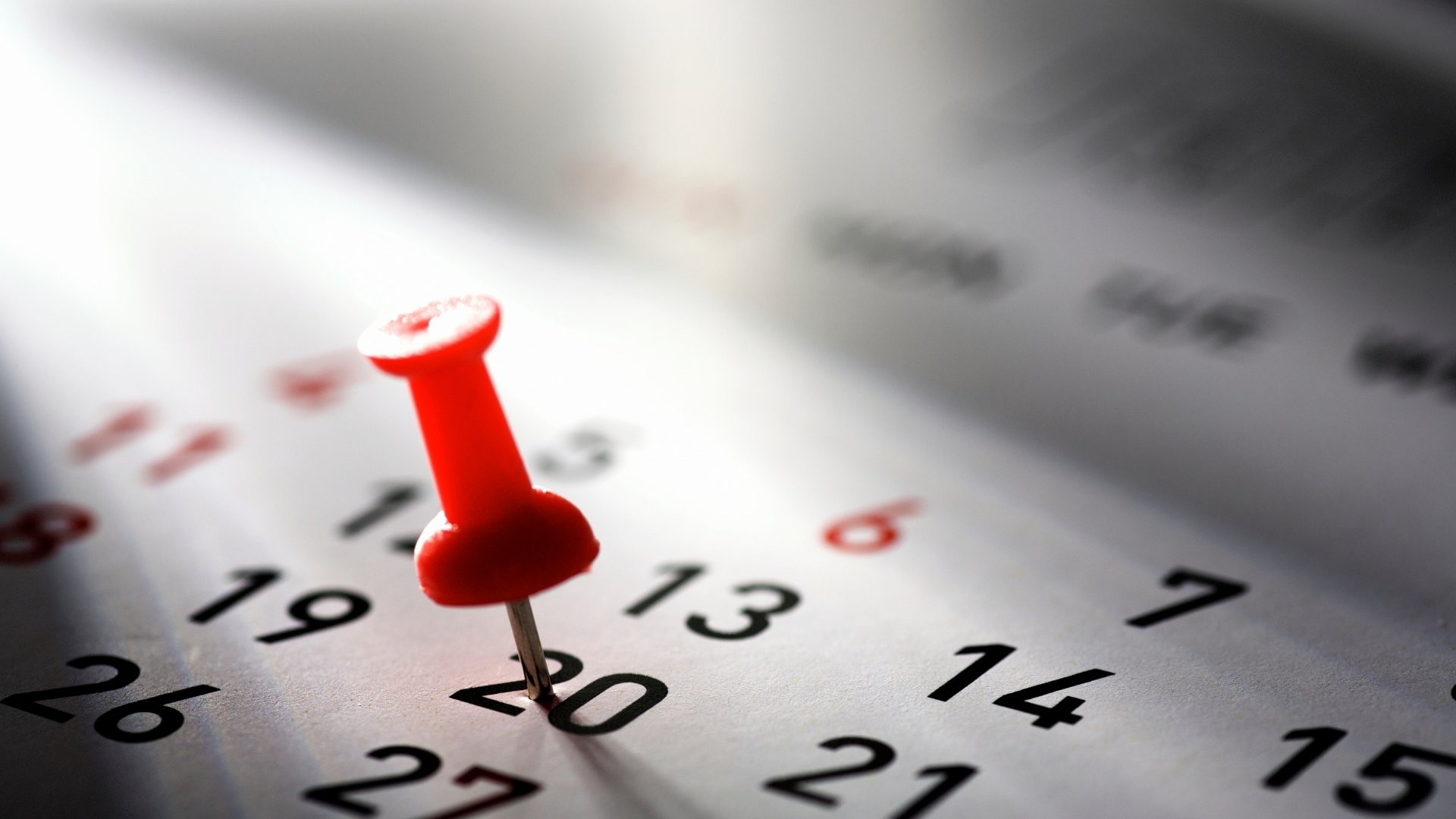 push pin in a calendar