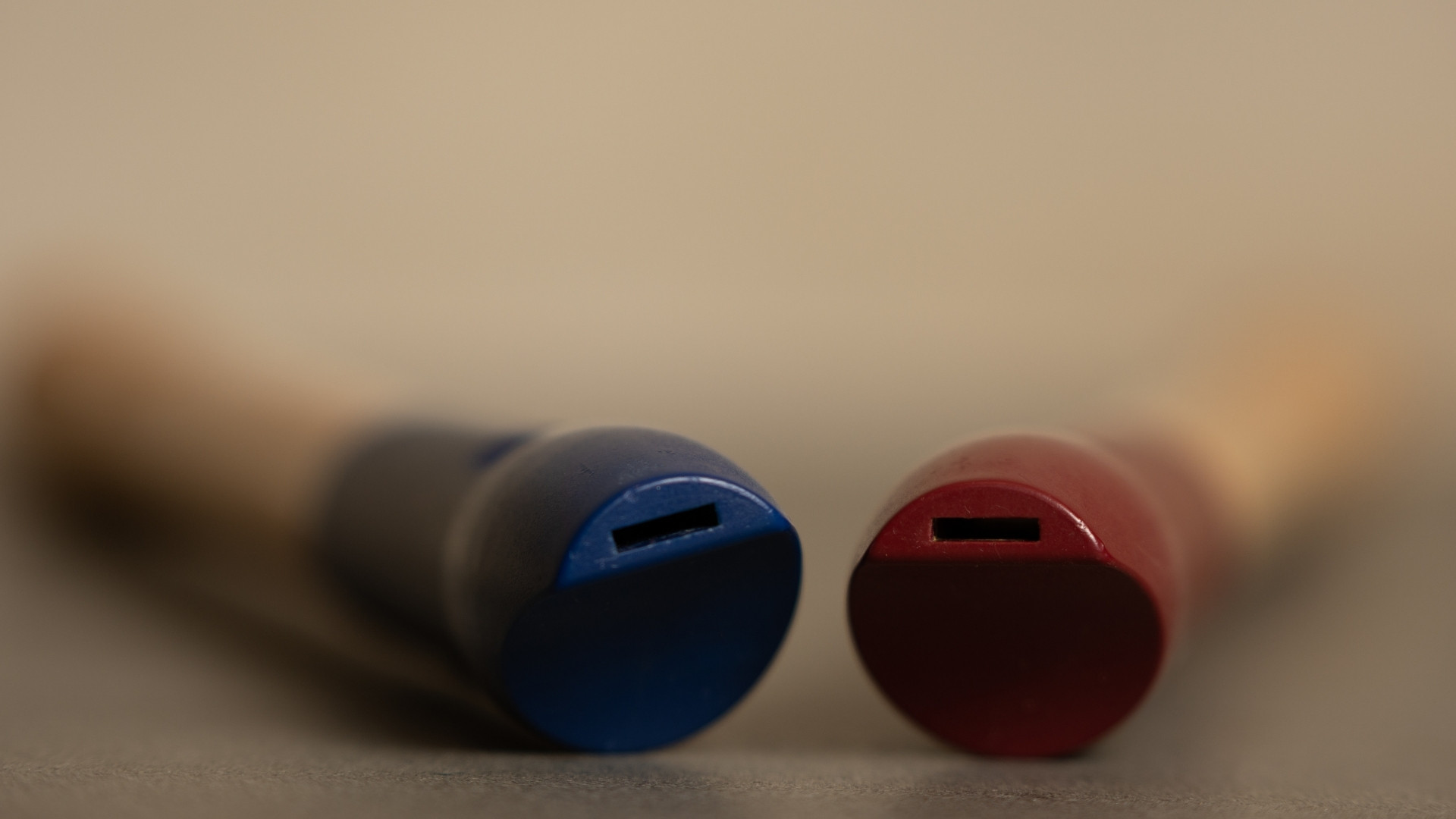 red and blue flute