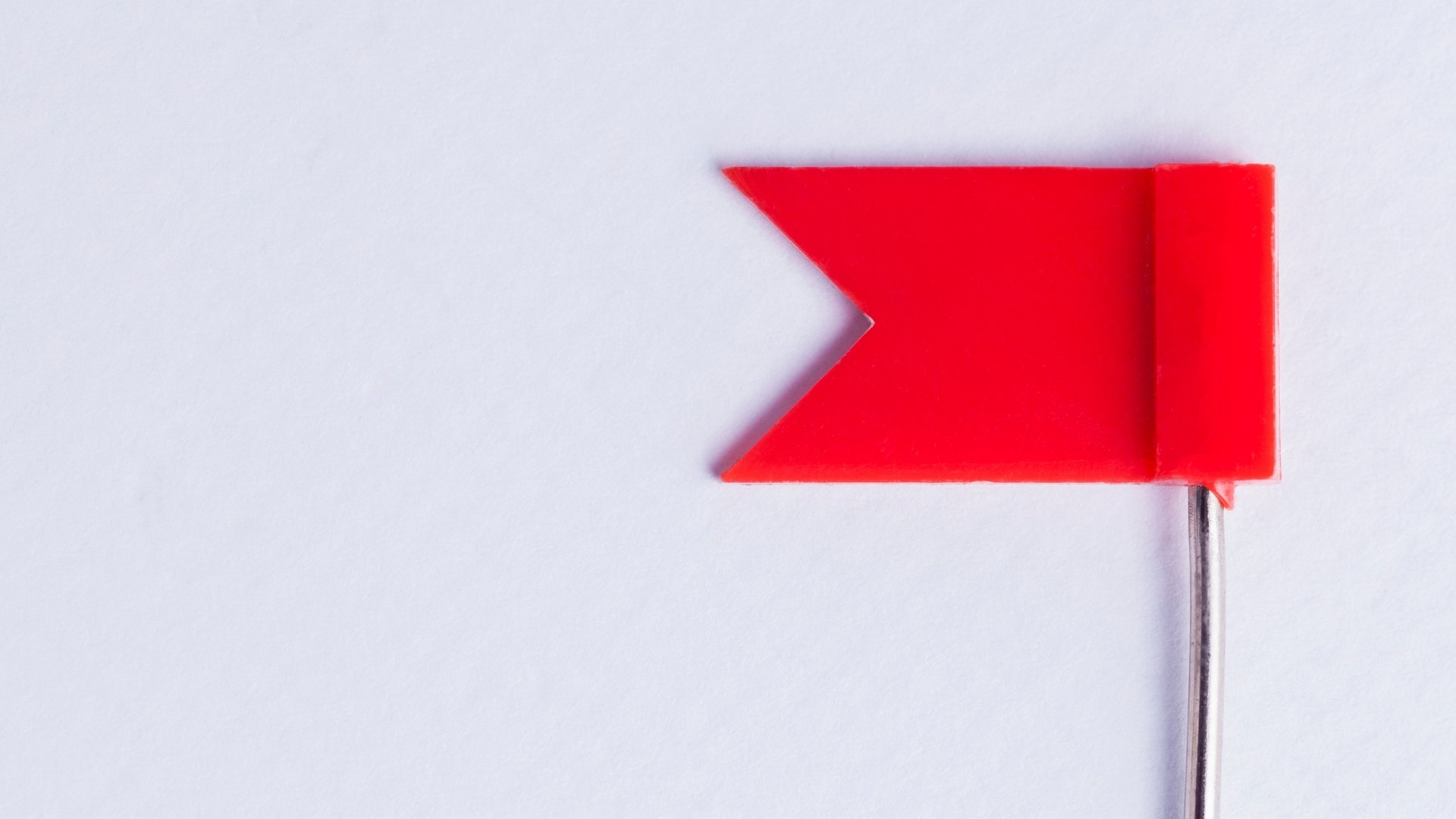 red flag in white background