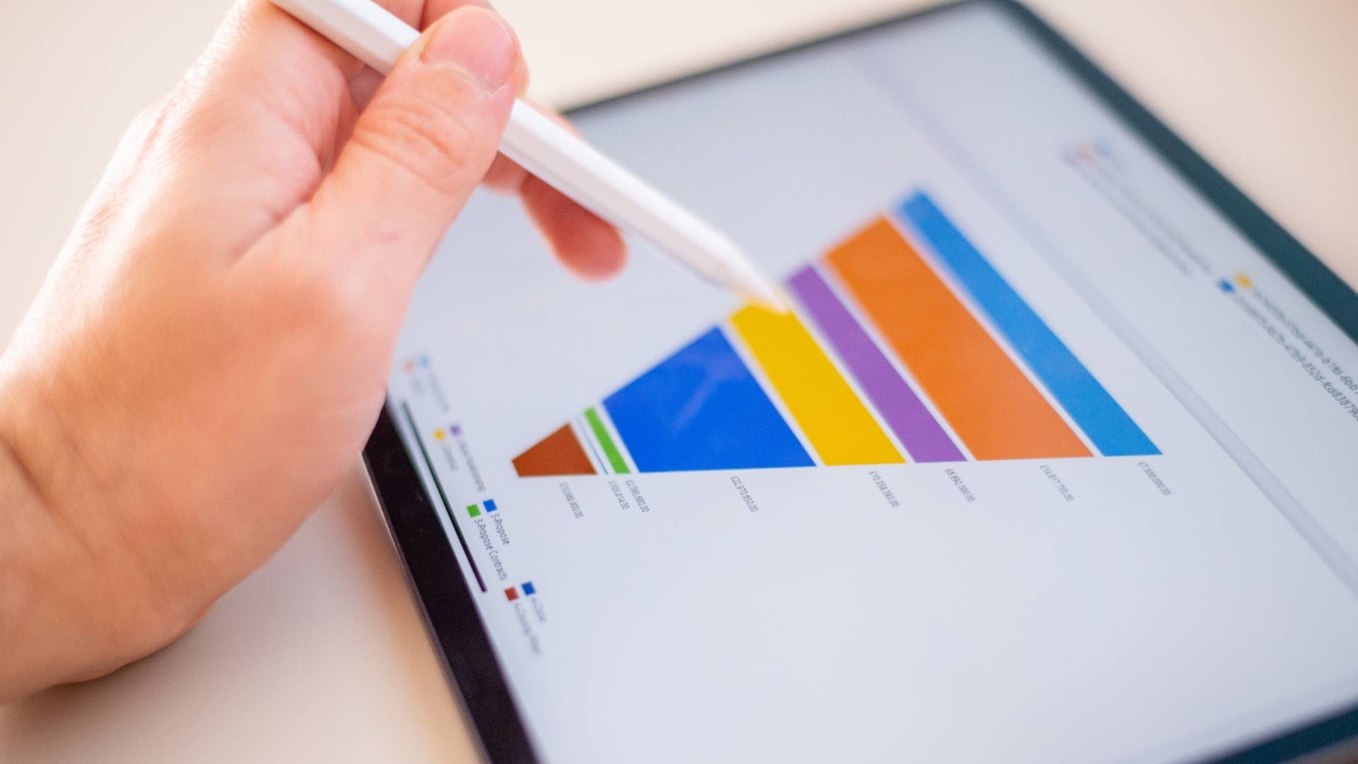 sales funnel showed on table screen