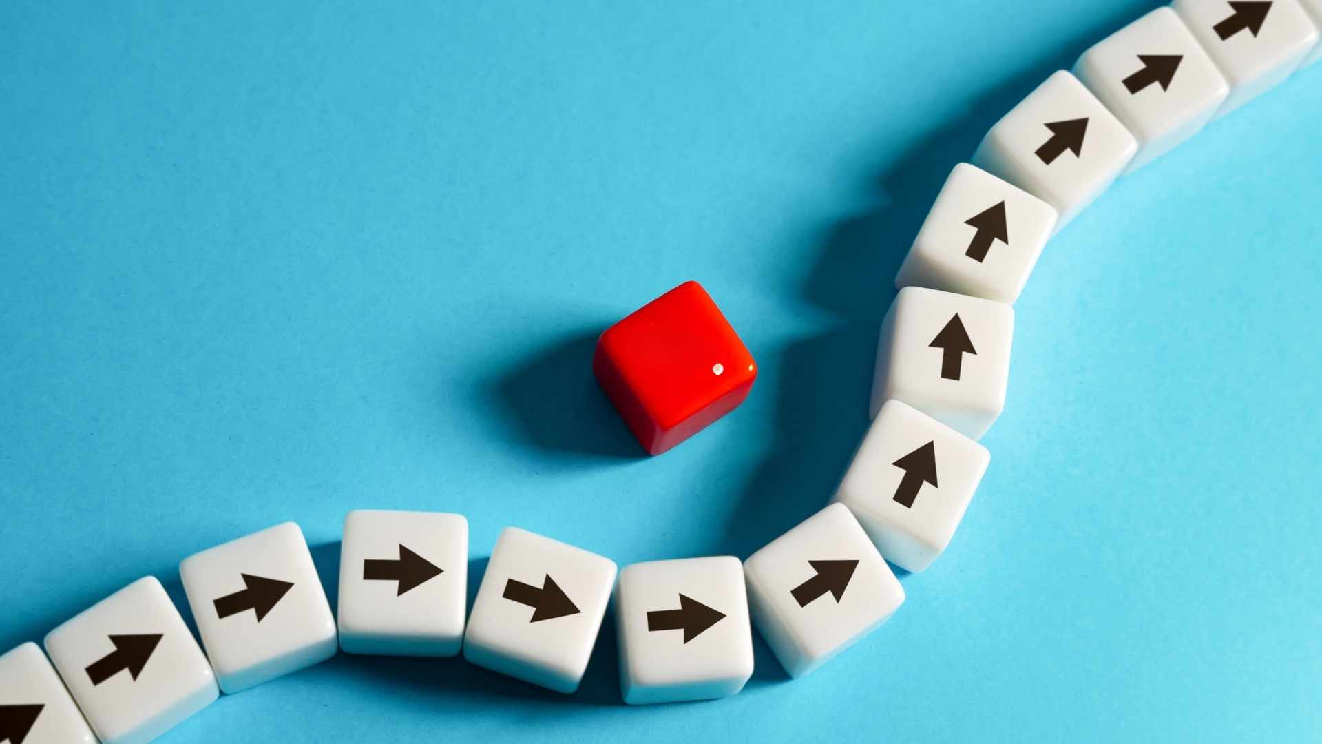 series of dice avoiding the red die