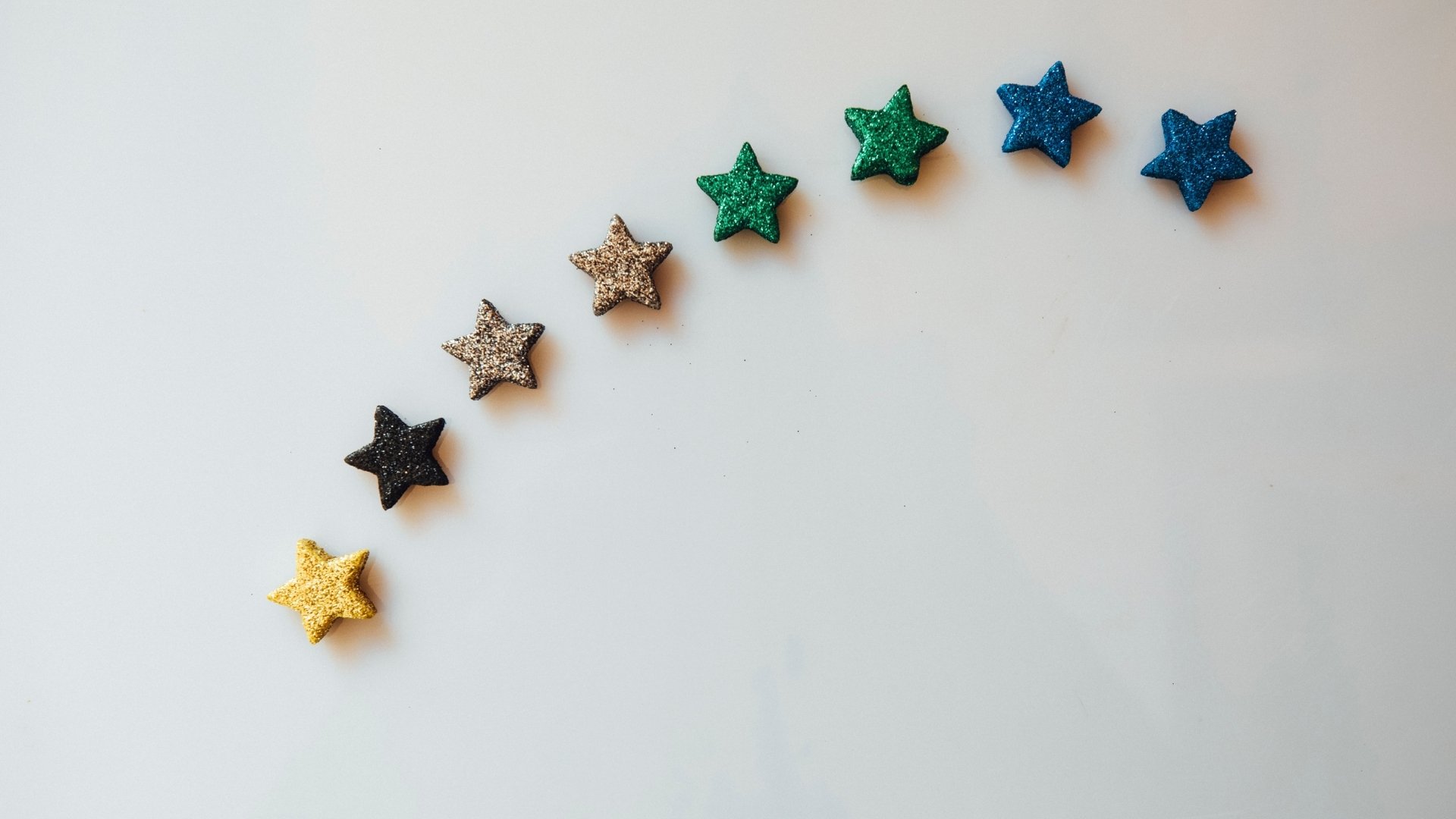 several stars aligned in bend curve