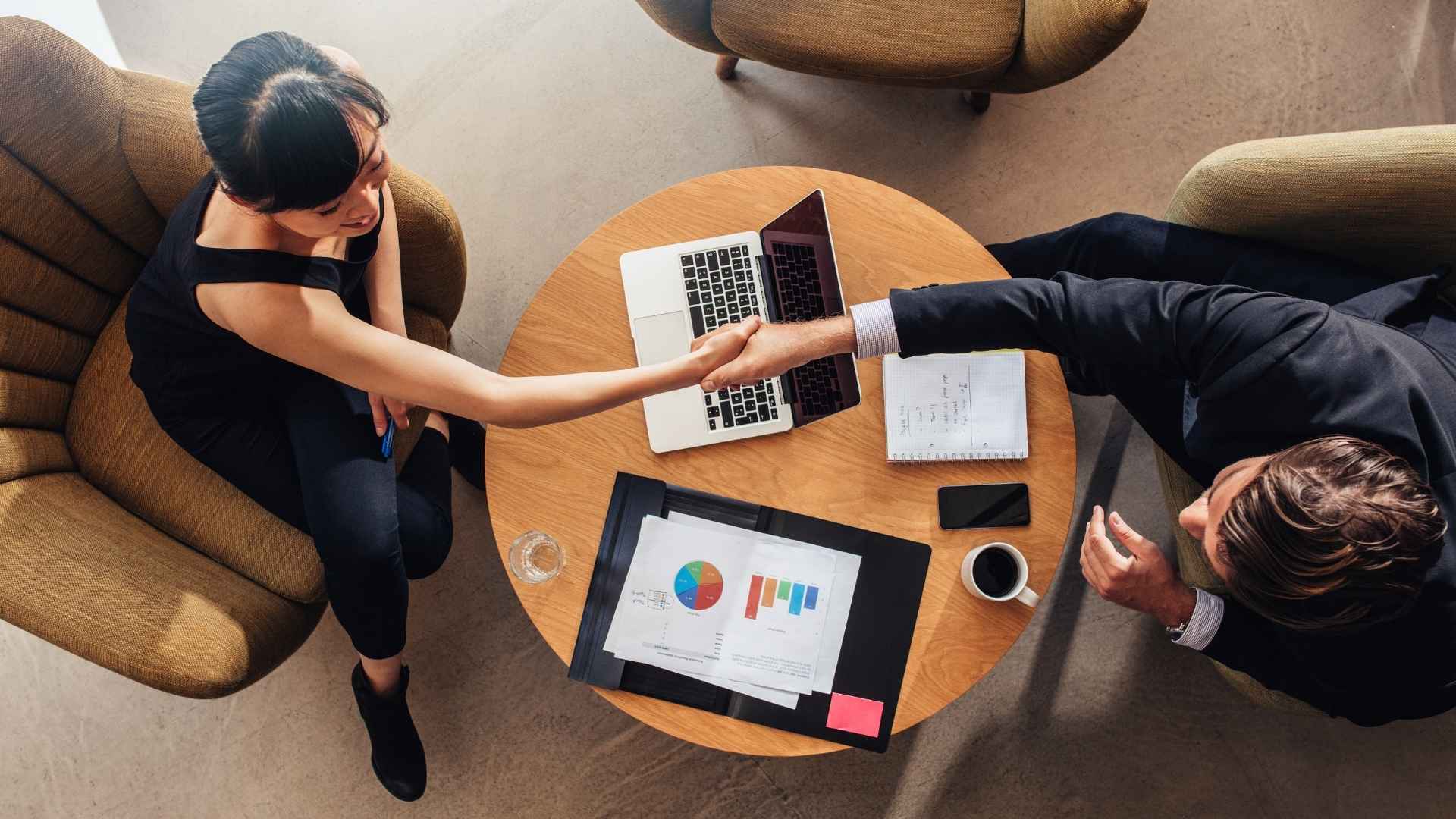 shaking hands over a deal