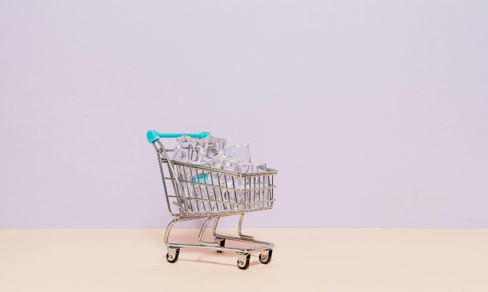small cart filled with ice