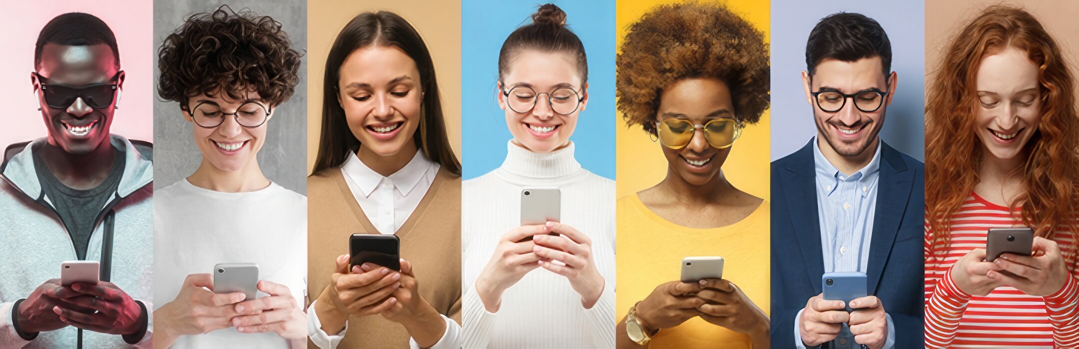 group of people on phones