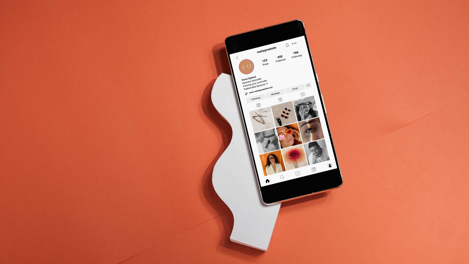 social media mockup on a smartphone