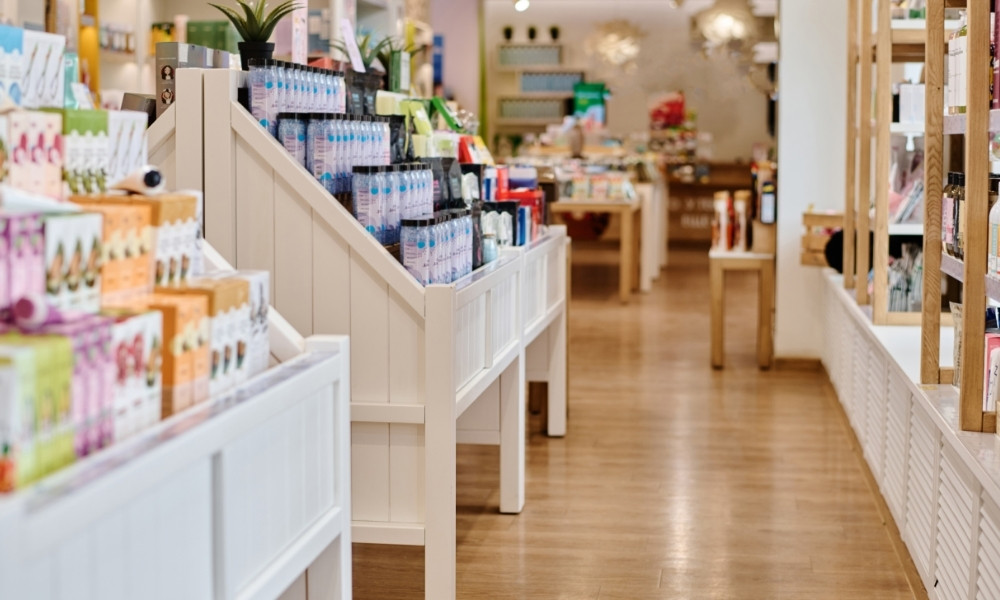 store filled with beauty products