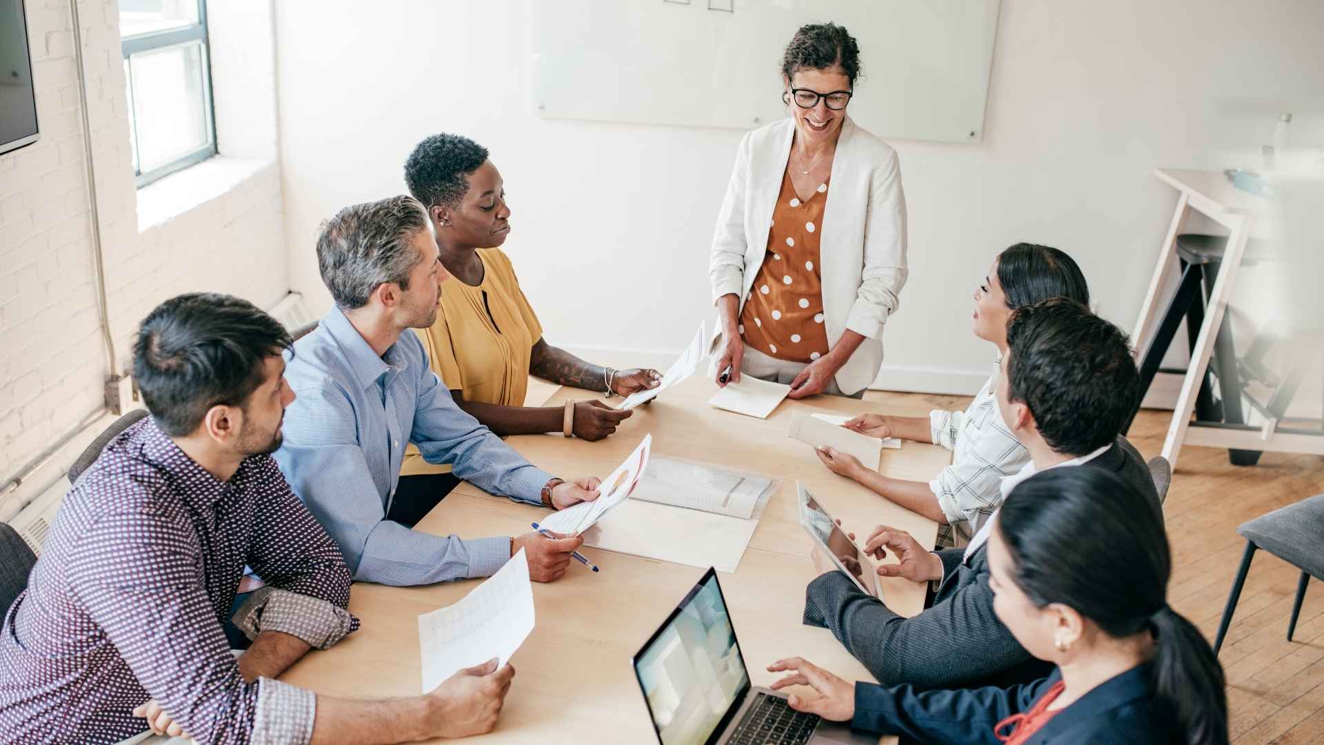 team meeting of CEO and executives