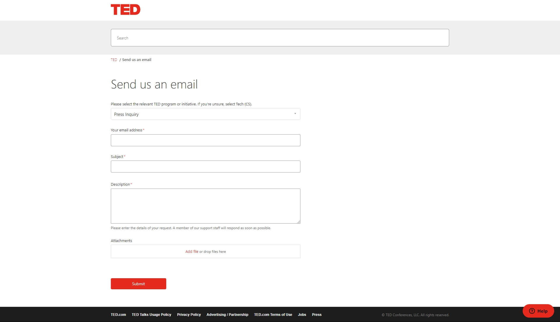 ted contact page