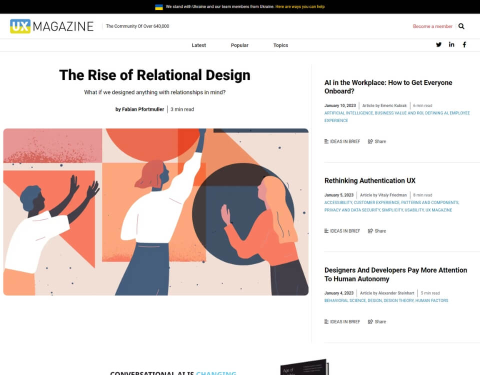 ux magazine homepage