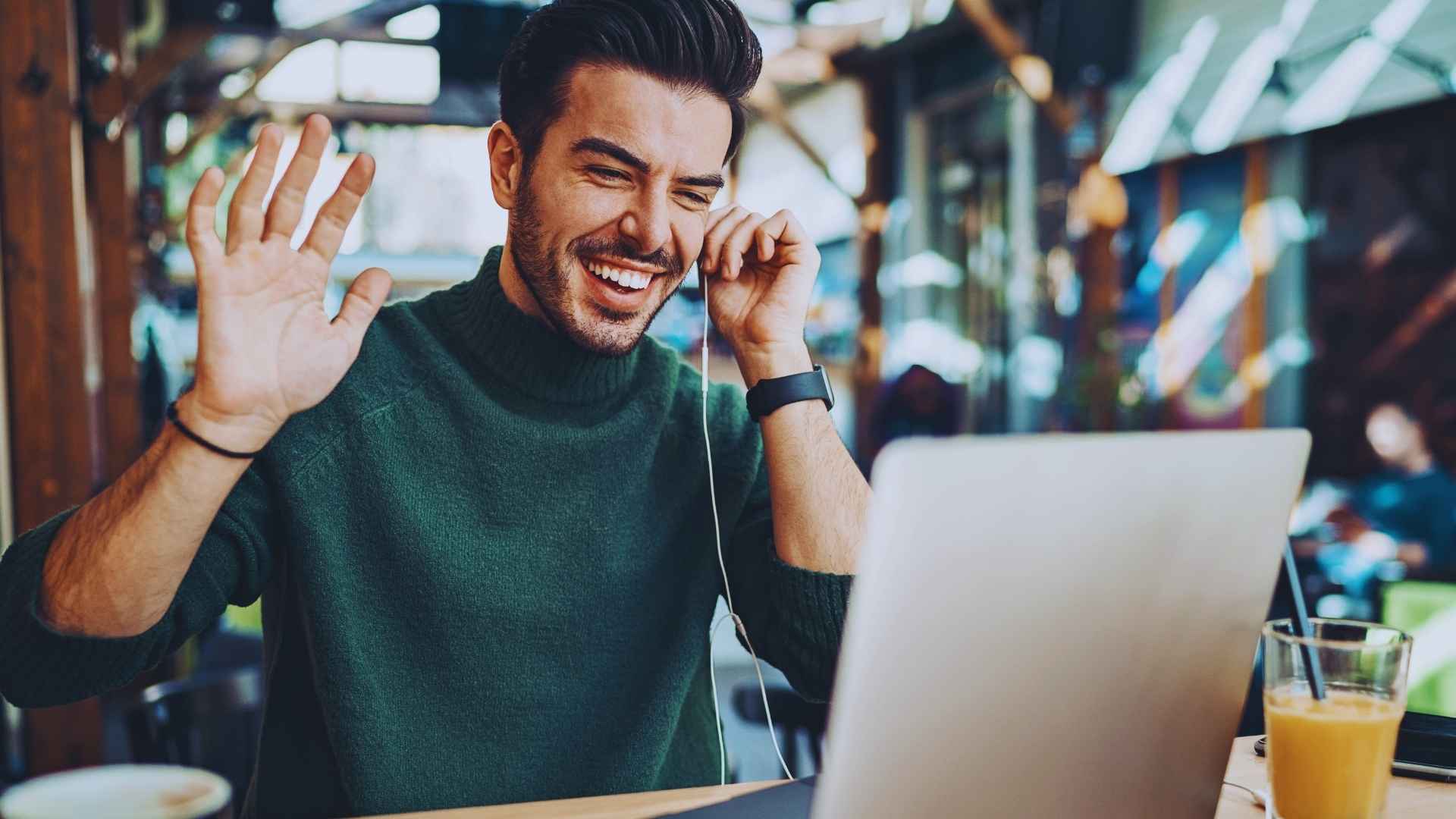 web call outside the coffee shop