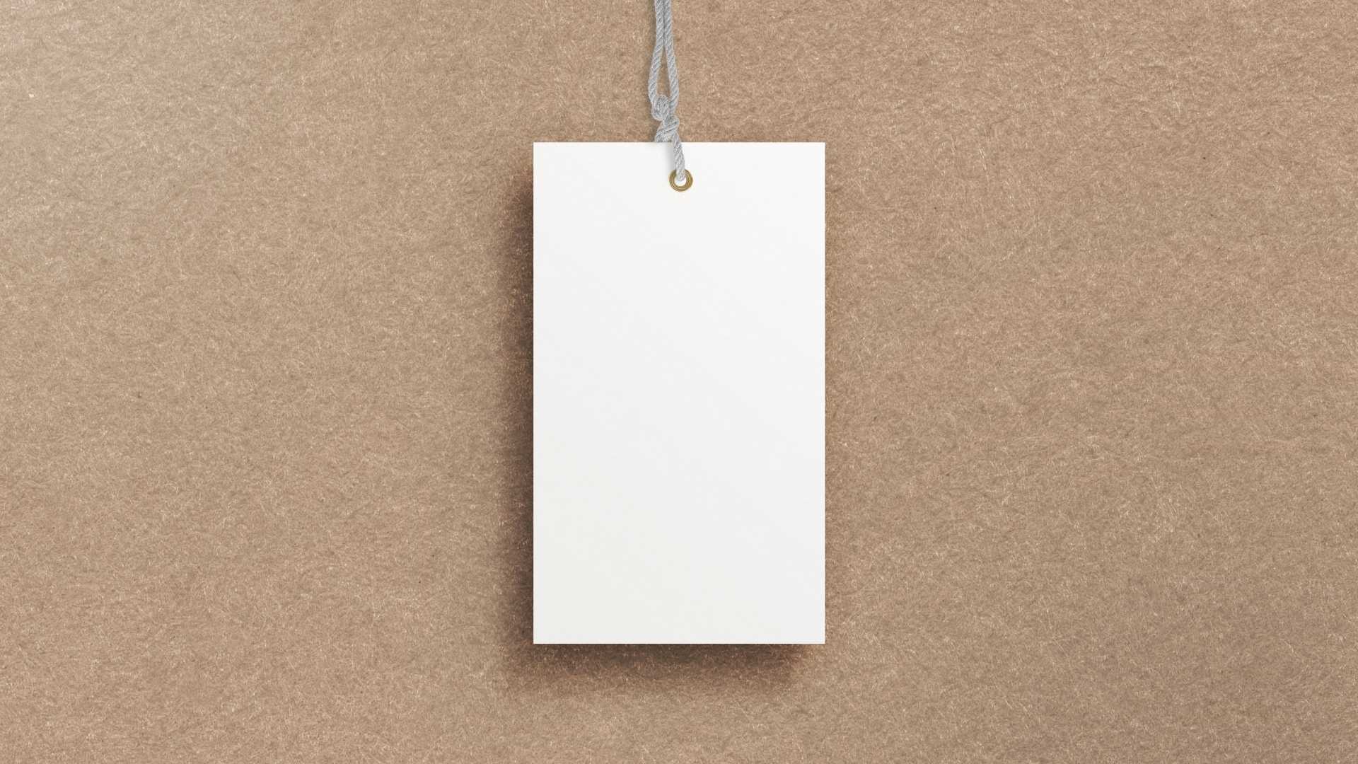 white blank price tag