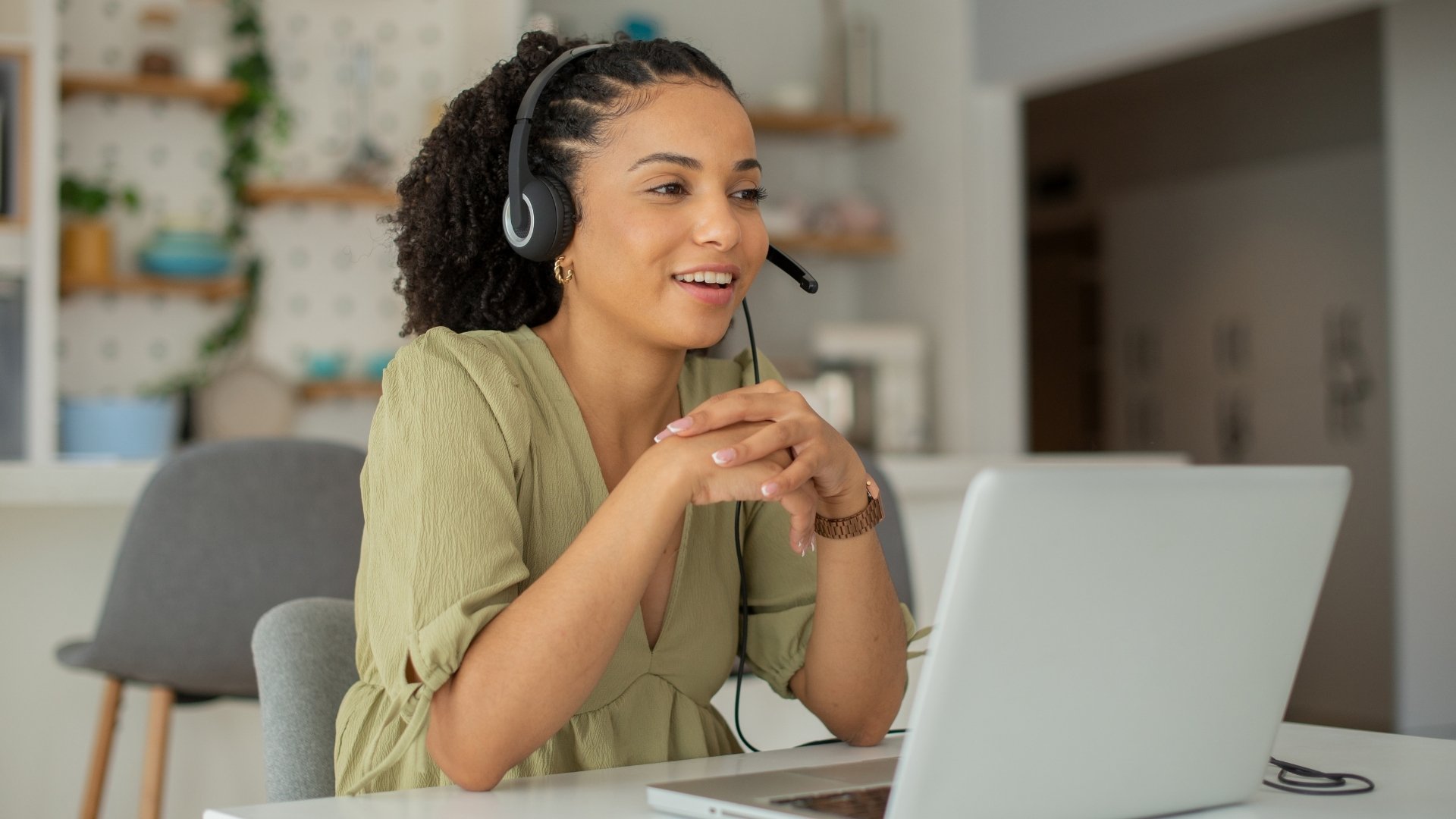 woman in a virtual meeting