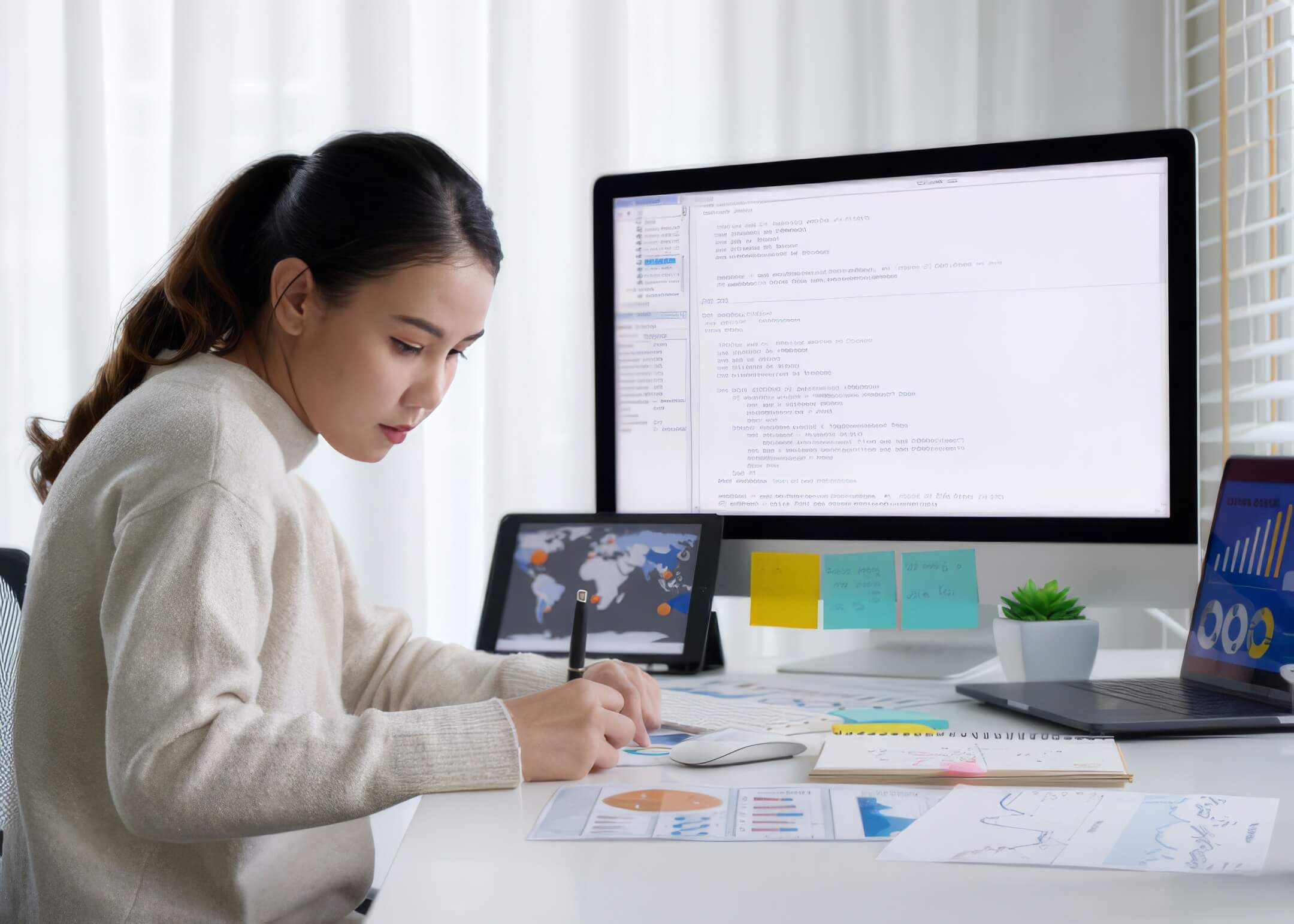 woman taking note after testing phase