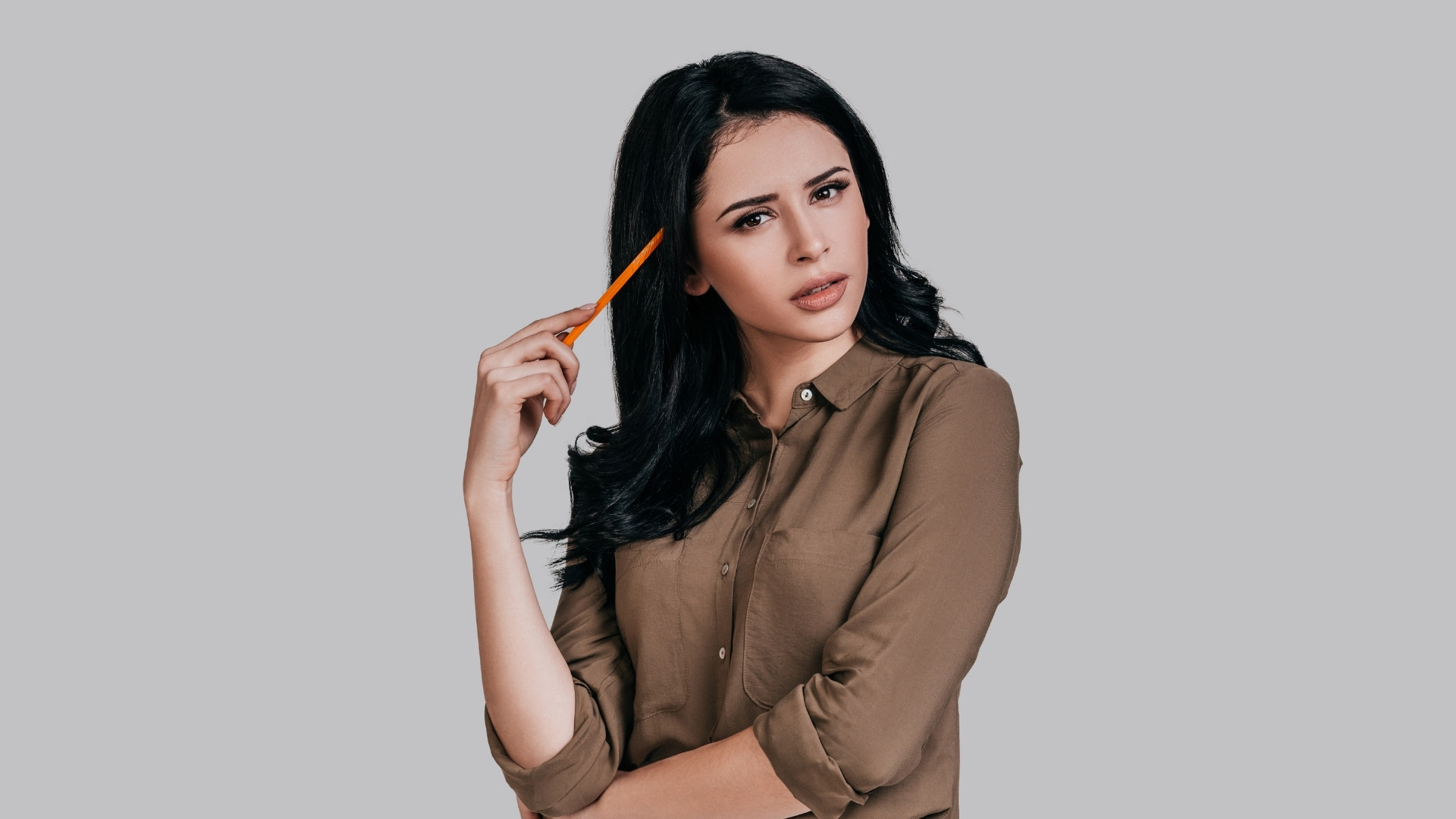 woman thinking strategic plan for the company