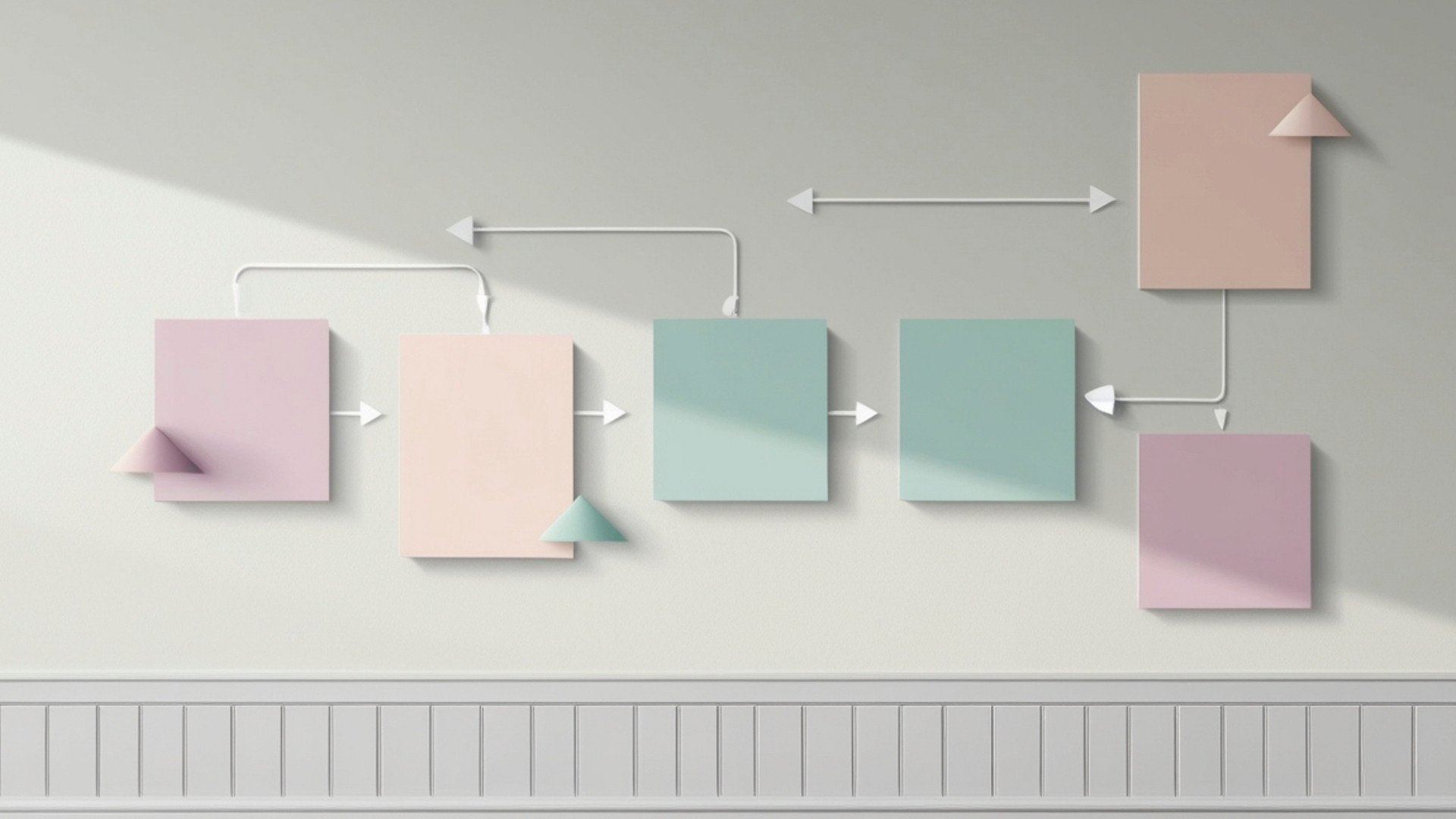 workflow diagram written in wall