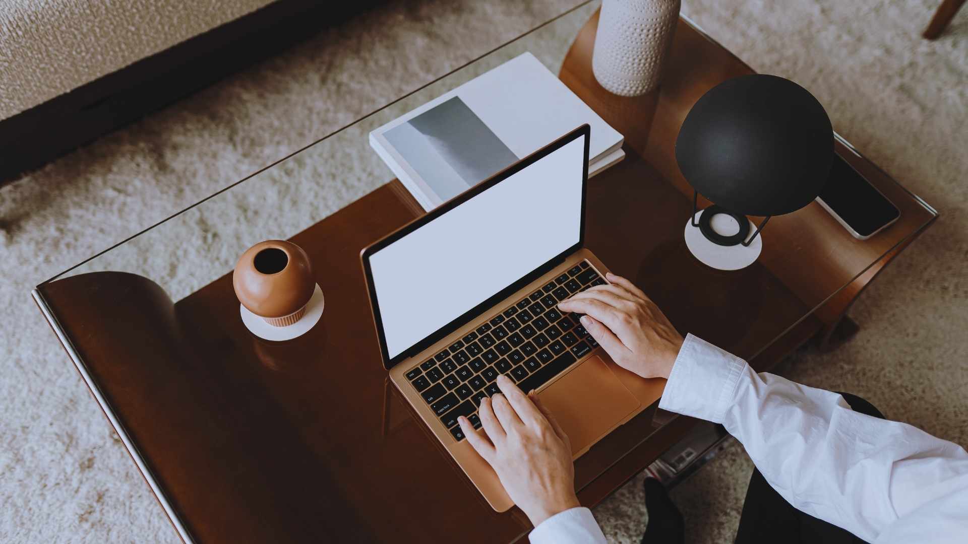 writer starting to formulate ideas in his laptop